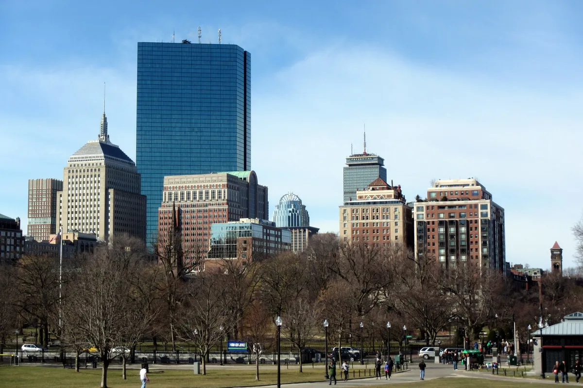 Boston skyline rising above the Common